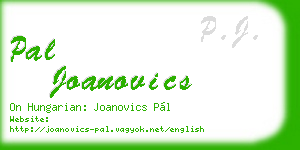 pal joanovics business card